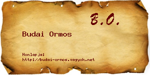 Budai Ormos névjegykártya